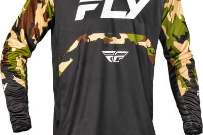 Fly Racing Youth Rayce Bicycle Jersey White/black/gold Yxl - Black/Camo / Large - Collection