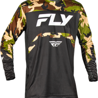 Fly Racing Youth Rayce Bicycle Jersey White/black/gold Yxl - Black/Camo / Large - Collection