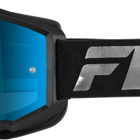 FLY RACING Youth Zone Goggle Black/Black W/ Sky Blue Mirror/Smoke Lens