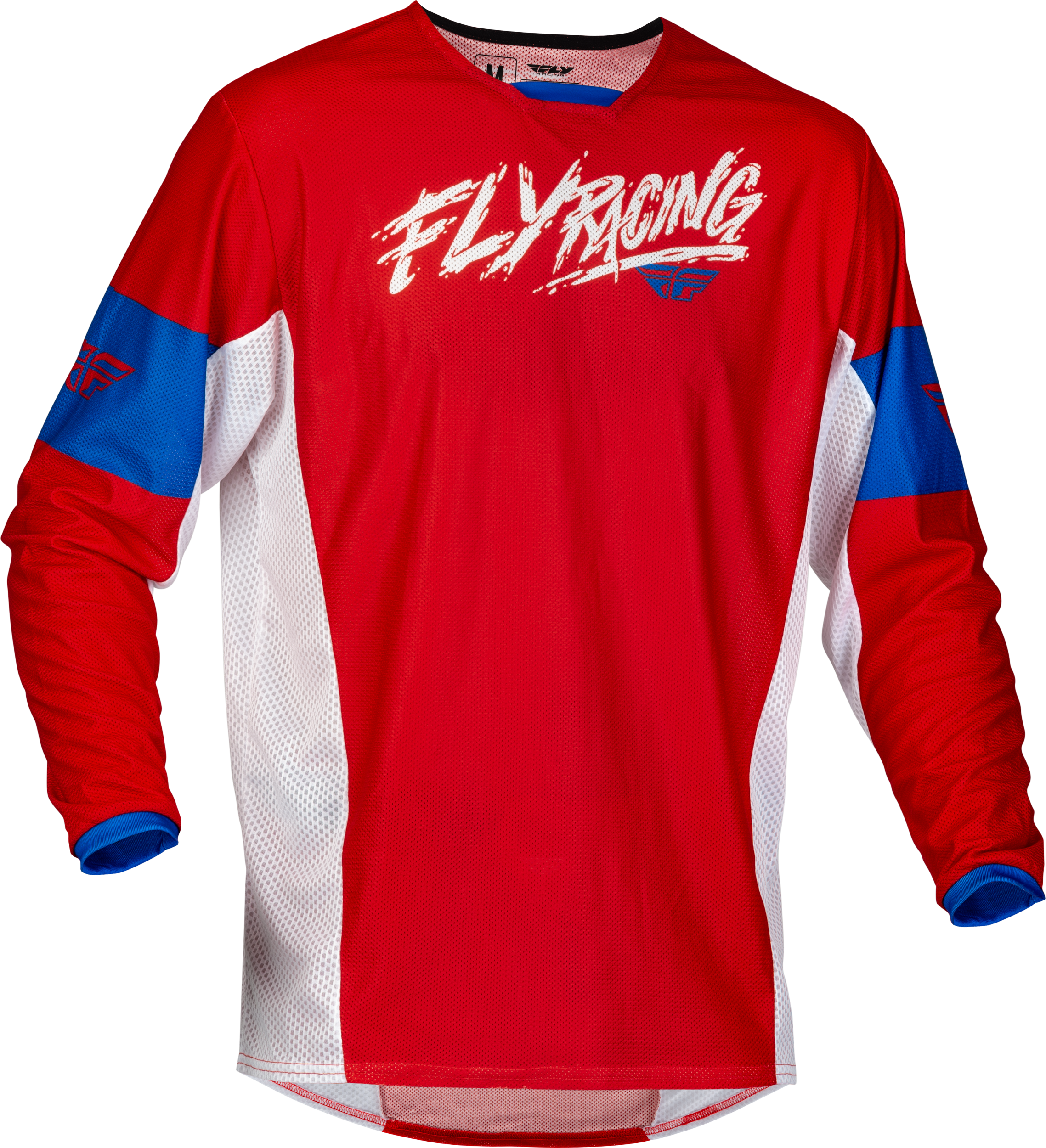 Fly Racing Yth Kinetic Mesh Khaos Jersey Red/white/blue Yx - Red/White/Blue / Youth Large - Apparel Collection