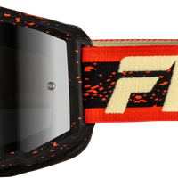 Fly Racing Yth Zone Goggle Pnk/blk/hi-vis W/ Black Mirror/smoke Lens - Black/Grey