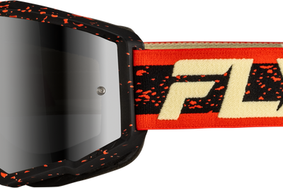 Fly Racing Yth Zone Goggle Pnk/blk/hi-vis W/ Black Mirror/smoke Lens - Black/Red/Cream