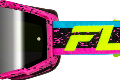 Fly Racing Yth Zone Goggle Pnk/blk/hi-vis W/ Black Mirror/smoke Lens - Pink/Black/Hi-Vis Yellow
