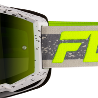 Fly Racing Yth Zone Goggle Pnk/blk/hi-vis W/ Black Mirror/smoke Lens - Black/Grey