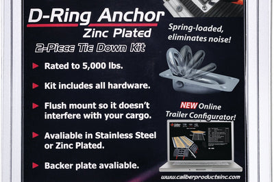 Caliber Zinc Coated Trailer D-ring Kit - Snowmobile Collection