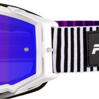 Fly Racing Zone Elite Goggle Pnk/yel/pur W/ Iridescent Red Mir/smk Lens - Black/White