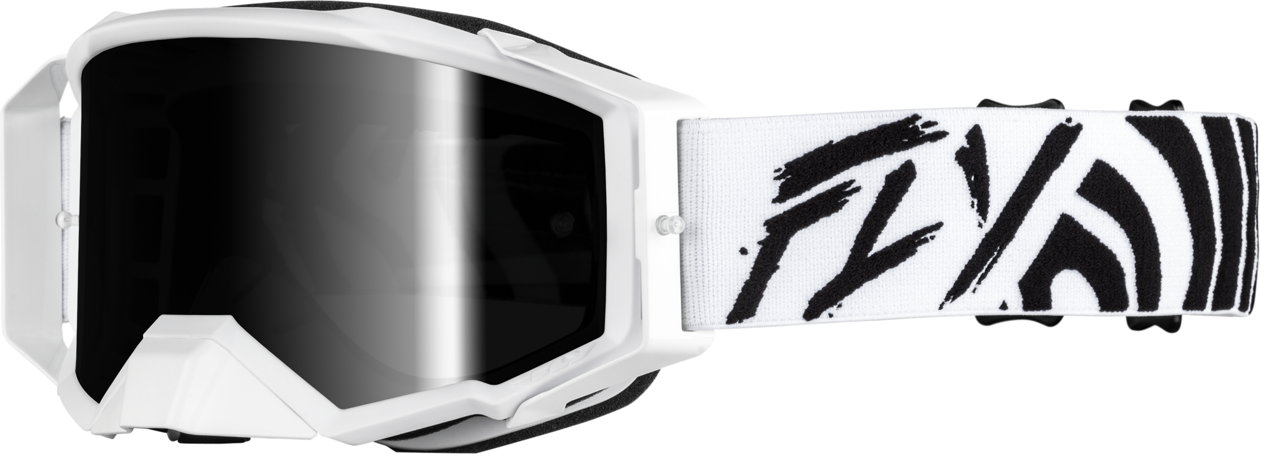Fly Racing Zone Elite Goggle Pnk/yel/pur W/ Iridescent Red Mir/smk Lens - Black/White