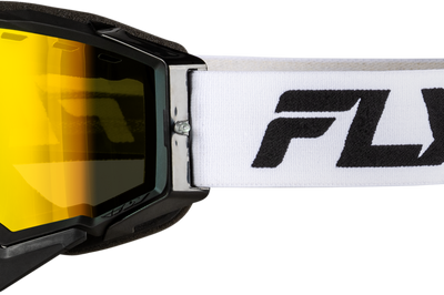 Fly Racing Zone Elite Snw Goggle Blk/blk W/blk Mir/plrzd Smoke Lens - White/Black - Apparel Collection