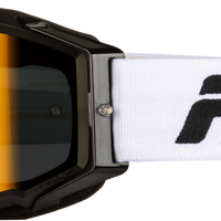 Fly Racing Zone Pro Goggle Black/black W/ Black Mirror/smoke Lens - White/Blue