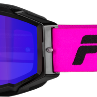 Fly Racing Zone Pro Goggle Black/black W/ Black Mirror/smoke Lens - White/Blue