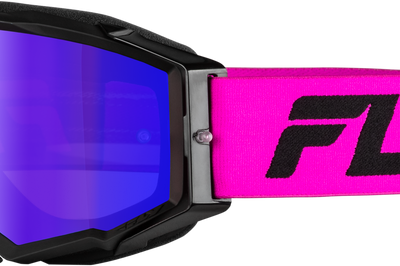Fly Racing Zone Pro Goggle Black/black W/ Black Mirror/smoke Lens - Pink/Black