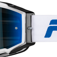 Fly Racing Zone Pro Goggle Black/black W/ Black Mirror/smoke Lens - White/Blue
