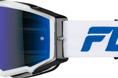 Fly Racing Zone Pro Goggle Black/black W/ Black Mirror/smoke Lens - White/Blue