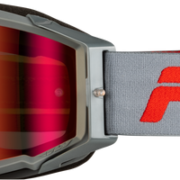 FLY RACING Zone Pro Goggle Grey/Red W/ Light Red Mirror/Amber Lens