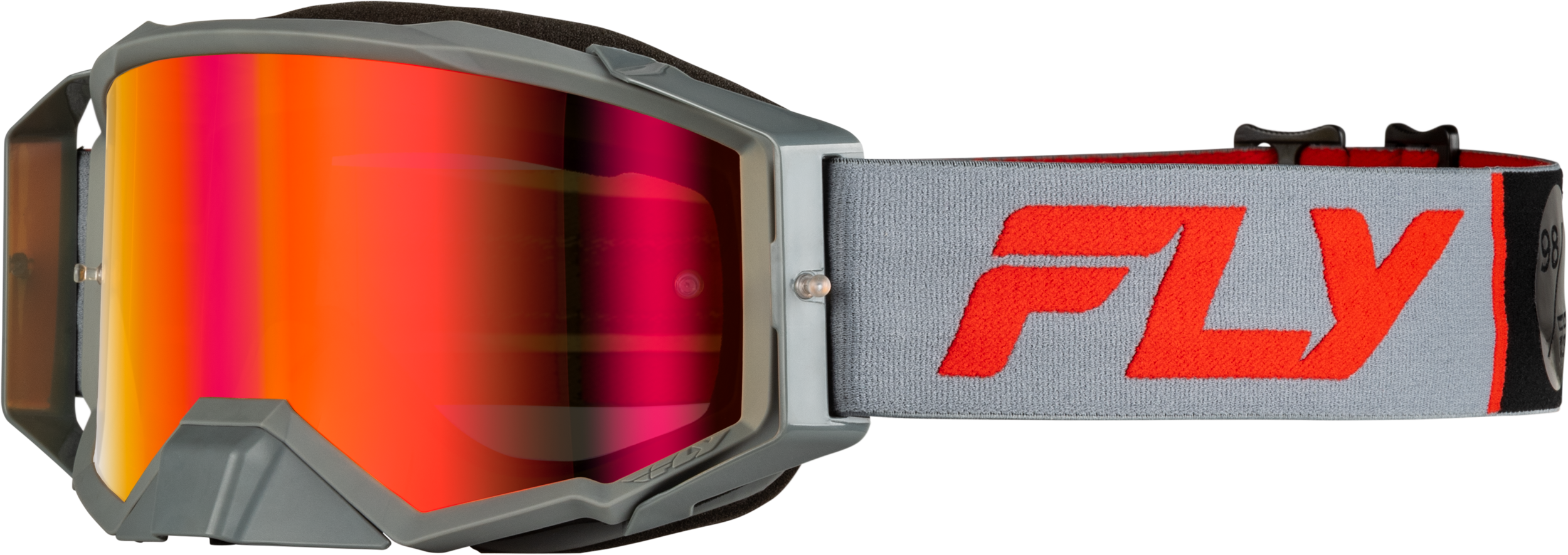 Fly Racing Zone Pro Goggle Grey/red W/ Light Red Mirror/amber Lens - Grey/Red - Gear