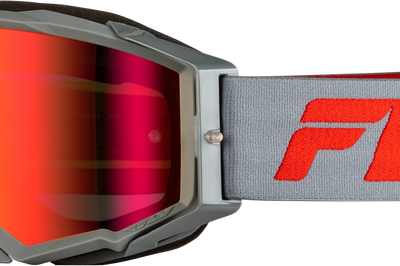 Fly Racing Zone Pro Goggle Grey/red W/ Light Red Mirror/amber Lens - Grey/Red - Gear
