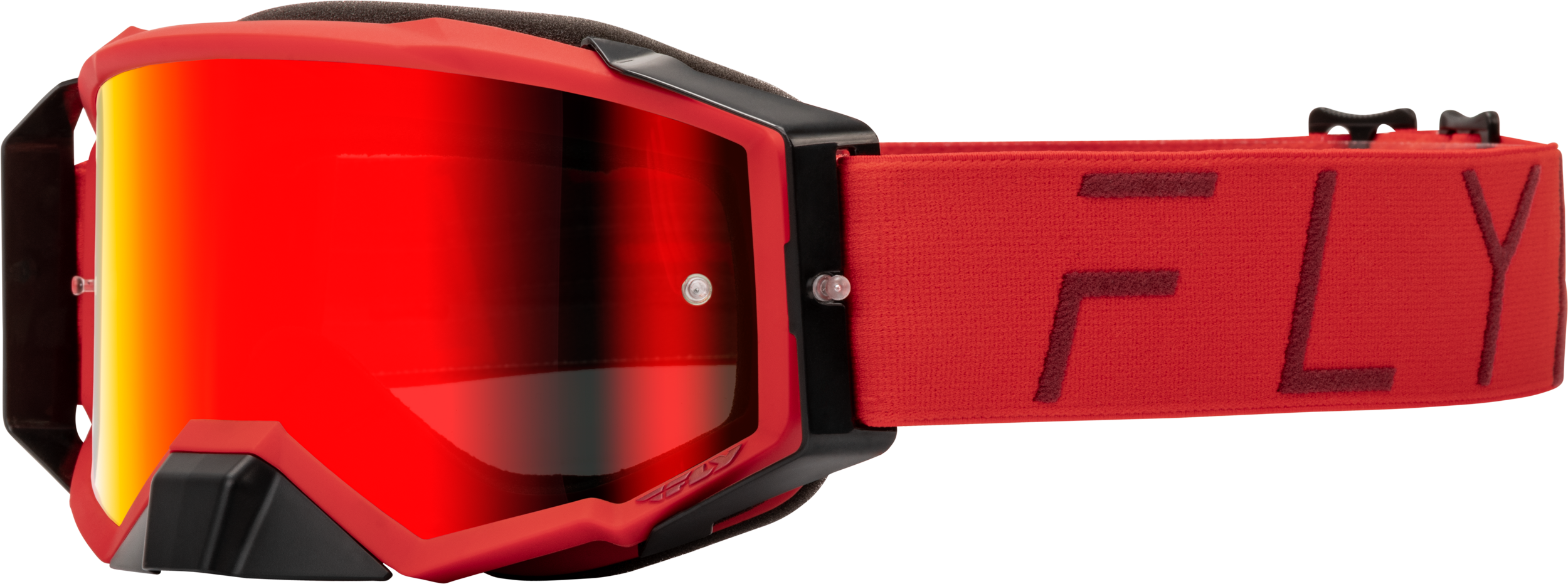 FLY RACING Zone Pro Goggle Red W/ Mirror/Smoke Lens