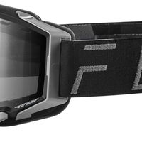 Fly Racing Zone Pro Snow Goggle Grey W/ Silver Mir/plrzd Smoke Lens - Black/Hi-Vis Yellow - Apparel Collection