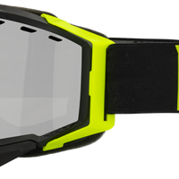 Fly Racing Zone Pro Snow Goggle Grey W/ Silver Mir/plrzd Smoke Lens - Black/Hi-Vis Yellow - Apparel Collection