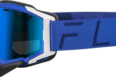 Fly Racing Zone Pro Snow Goggle Grey W/ Silver Mir/plrzd Smoke Lens - Blue - Apparel Collection