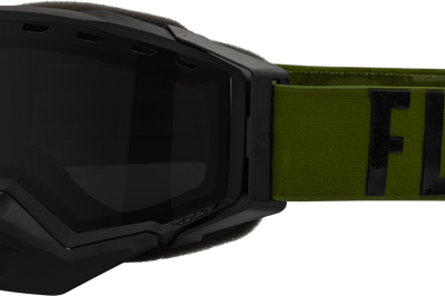 Fly Racing Zone Pro Snow Goggle Grey W/ Silver Mir/plrzd Smoke Lens - Olive Green/Black - Apparel Collection
