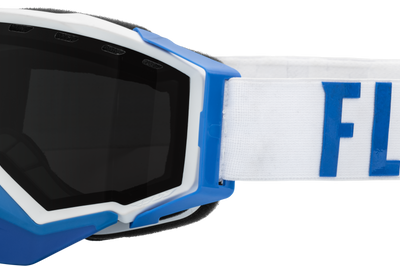 Fly Racing Zone Pro Snow Goggle Grey W/ Silver Mir/plrzd Smoke Lens - White/Blue - Apparel Collection